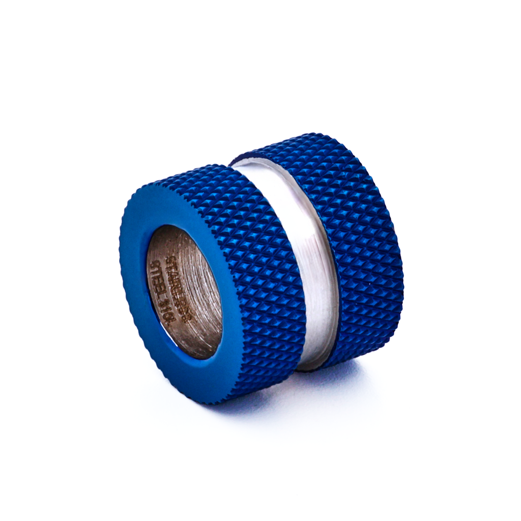 Steel Ion Plated Blue Bead