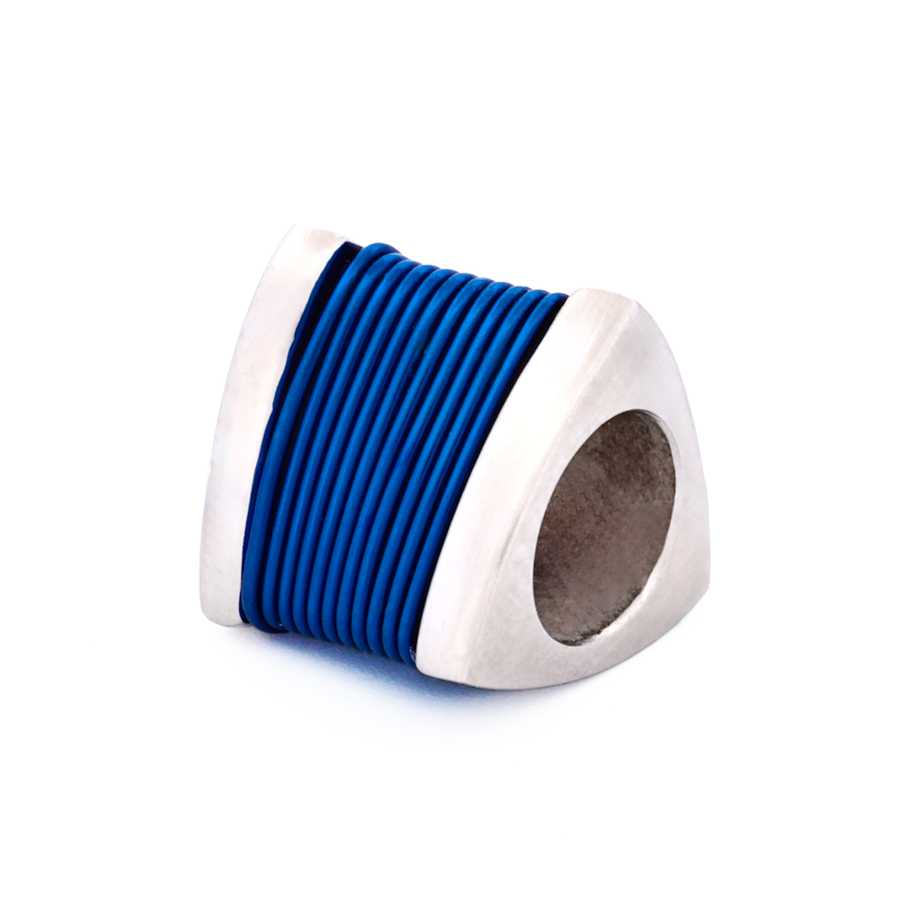 Steel Ion Plated Blue Bead