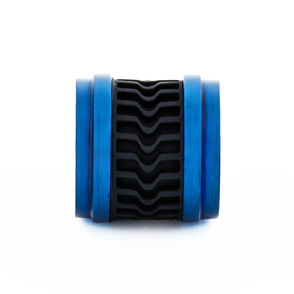 Ion Plated Blue Black Rubber Bead