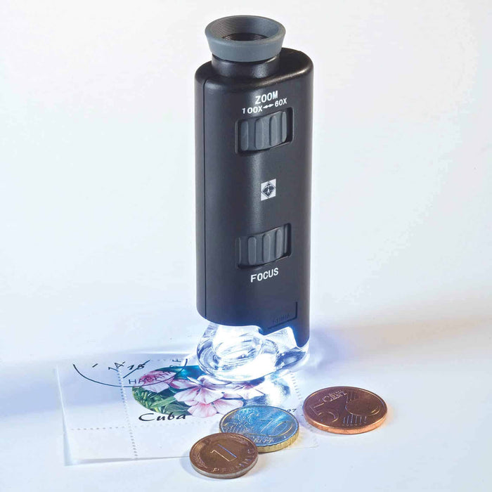 Zoom Microscope with LED, 60x-100x magnification