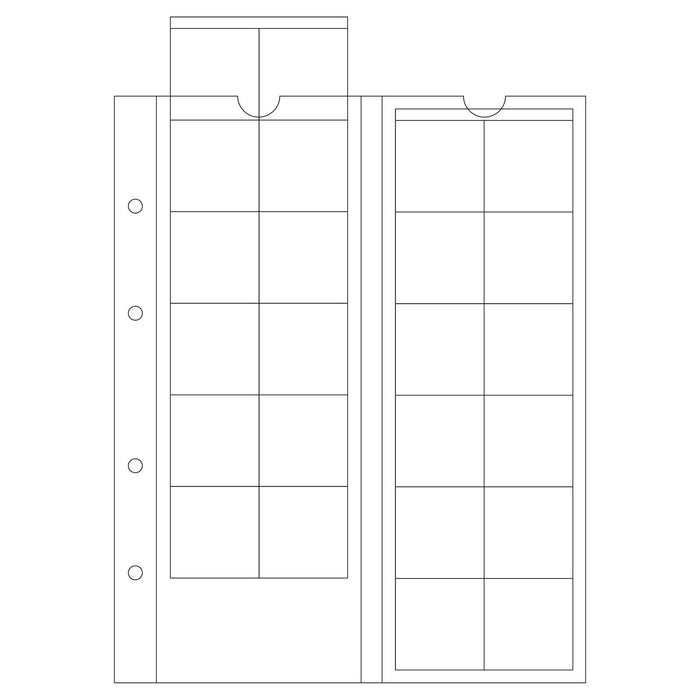 OPTIMA Coin Sheets for 24 coins up to 34mm diameter, clear