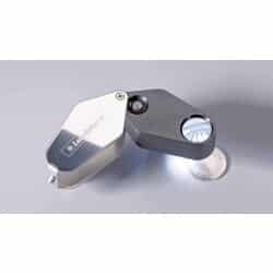 LED Folding Magnifier, 10x magnification, black, diameter 18mm