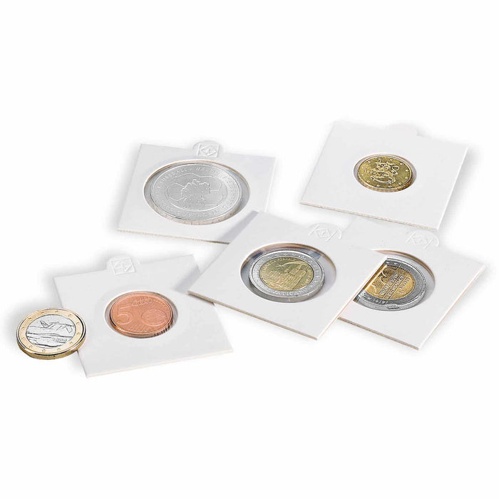 MATRIX coin holders, white, inside diameter 20mm, self-adhesive, pack of 25