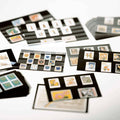 Standard cards PVC 148x85mm, 2 clear strips with cover sheet, black card, 100 per pack