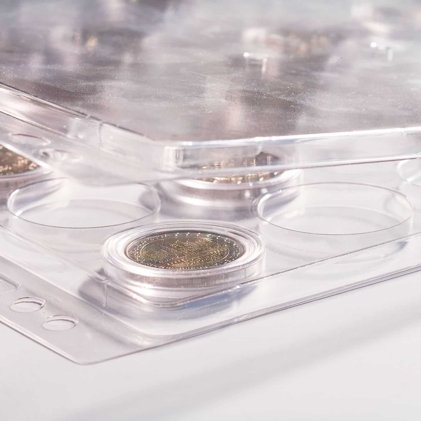 Plastic Sheets ENCAP, clear pockets for 48 coins in capsules with a inner diameter between 23.5 and 26mm
