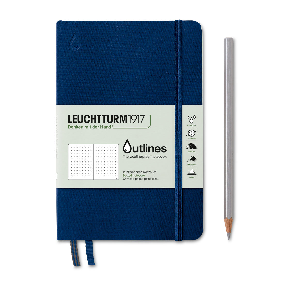 Notebook paperback (B6+), Flexcover, 89 pages, Navy Blue , Dotted