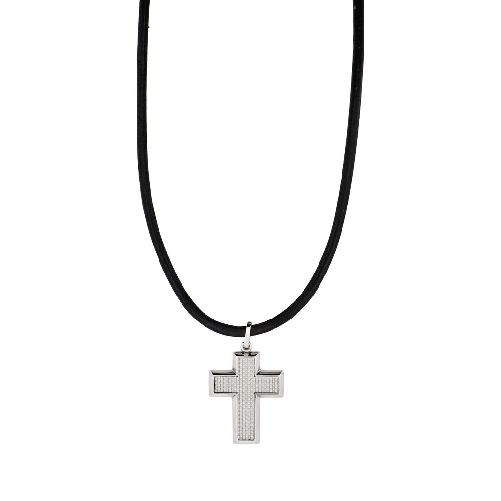 Stainless Steel Large Fibreglass Cross on Rubber Chain