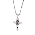 Stainless Steel & Wired Cross with Whistle - 60cm Box Chain