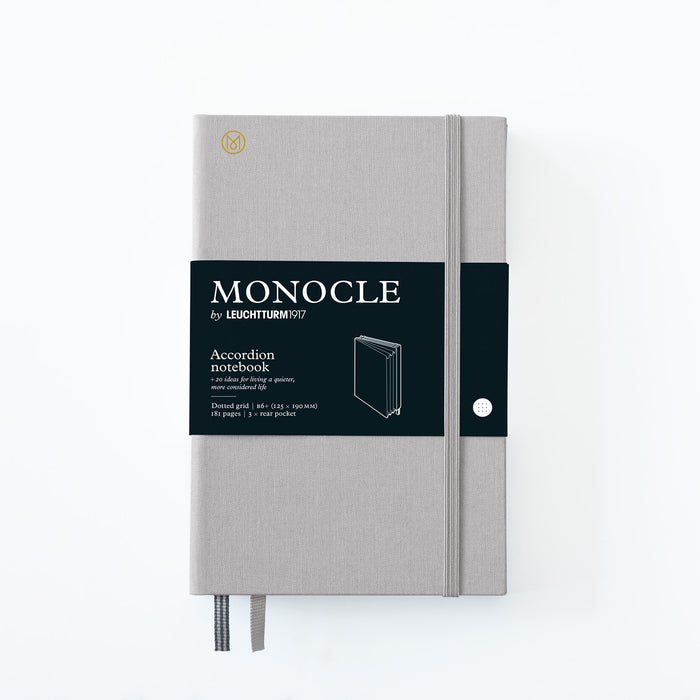 Monocle Wallet B6+, Hardcover, 192 numbered pages, Light Grey, Dotted