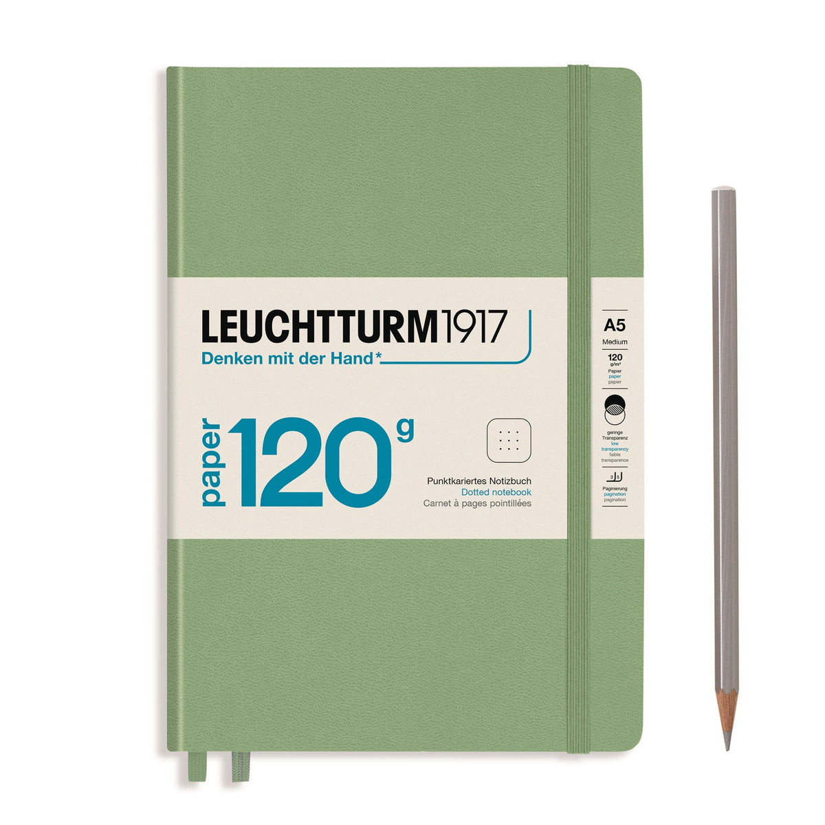 120g Edition Notebook (A5), 203 pages, Dotted, Sage