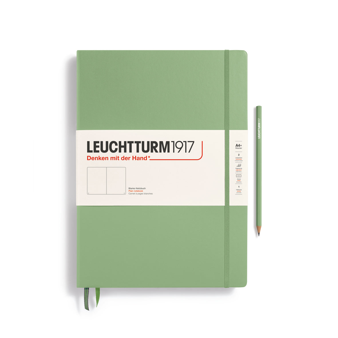 Notebook Hardcover Master Classic (A4+), Plain, 235 pages, Sage