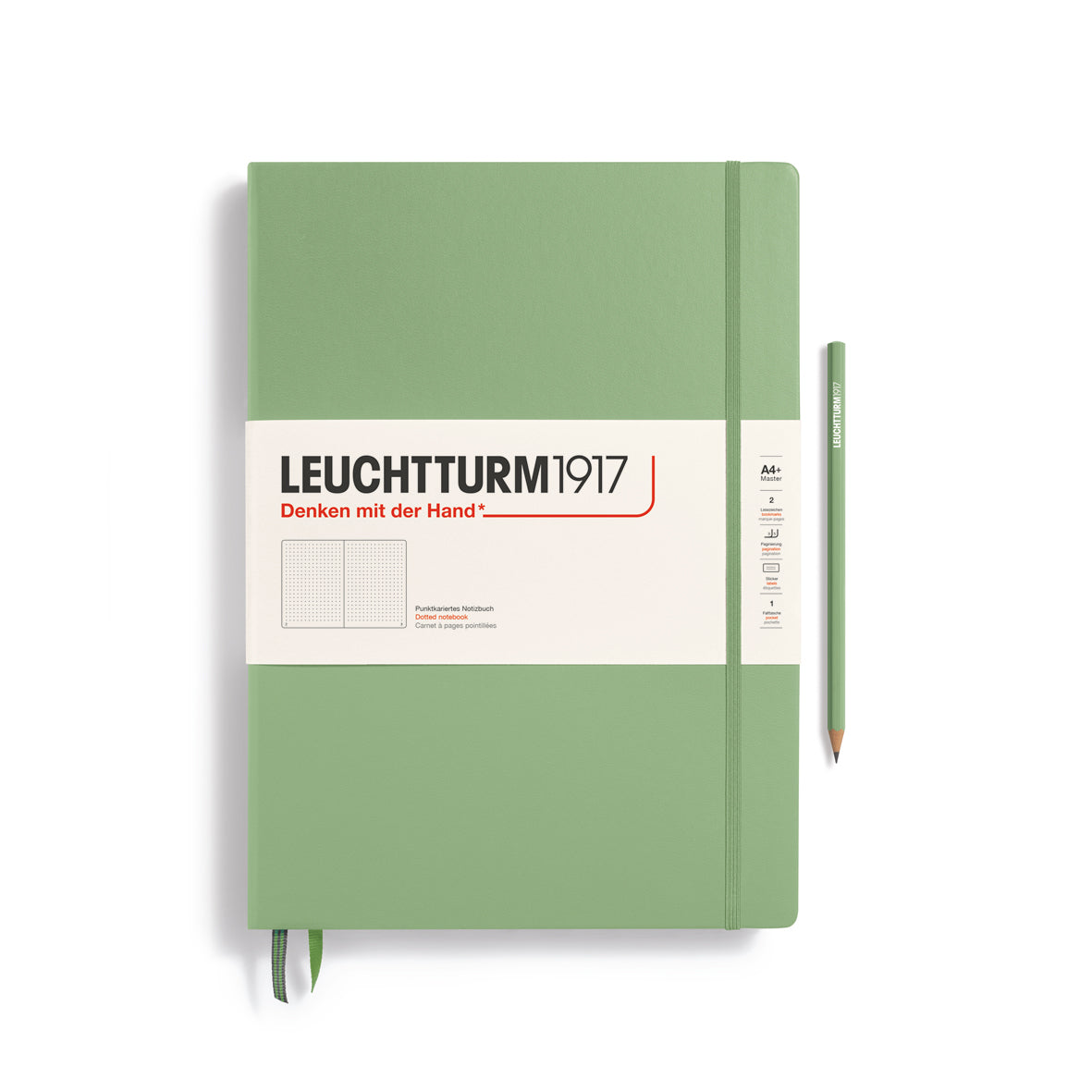 Notebook Hardcover Master Classic (A4+), Dotted, 235 pages, Sage
