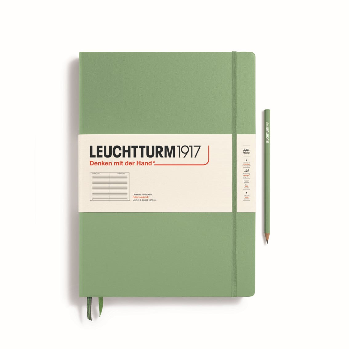 Notebook Hardcover Master Classic (A4+), Ruled, 235 pages, Sage
