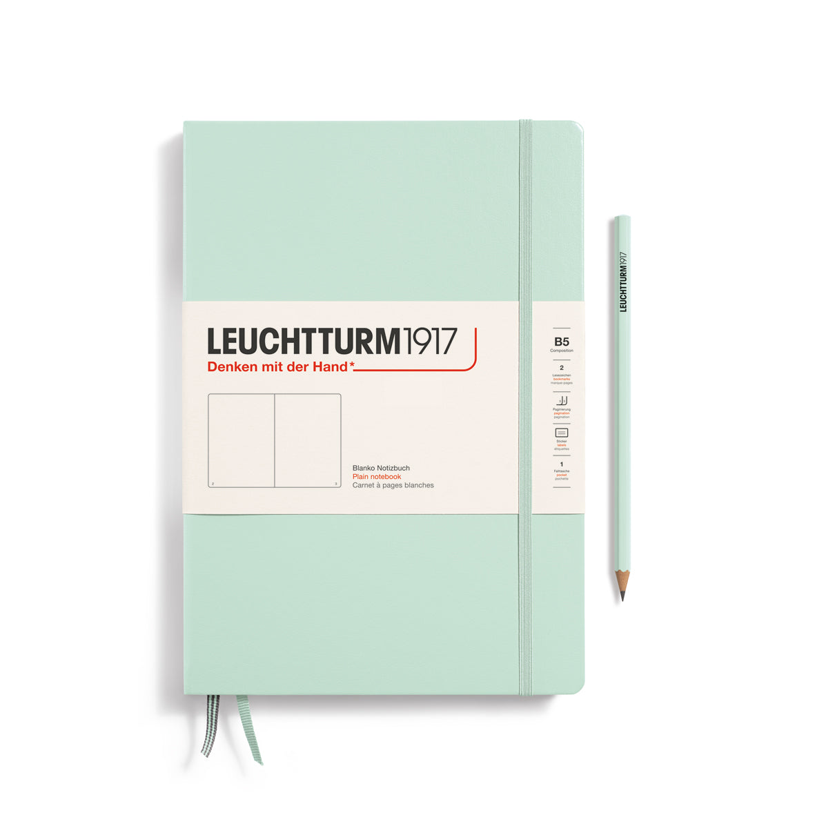 Notebook Hardcover Composition (B5), Plain, 219 pages, Mint Green