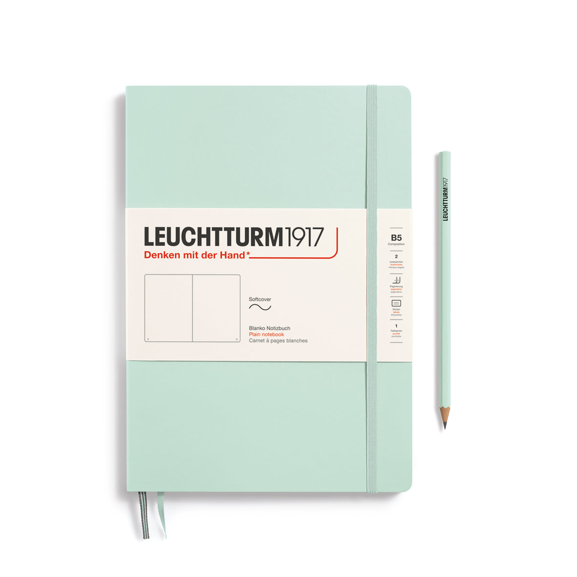 Notebook Softcover Composition (B5), Plain, 123 pages, Mint Green