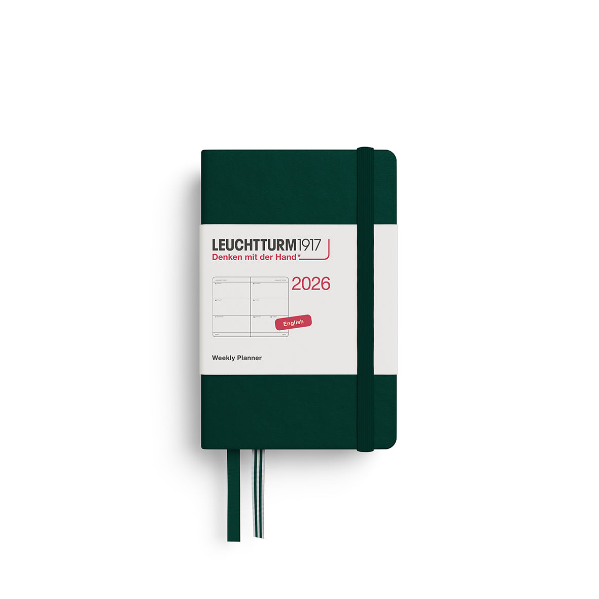 Weekly Planner Mini (A7) 2026, Hardcover, Forest Green