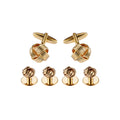 Cufflinks & Dress Studs: Knot Design, Gold Plated (240-11 + 405-11GS, set 6)