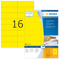 Coloured Labels A4, 105 x 37mm, Yellow, Permanent Adhesion
