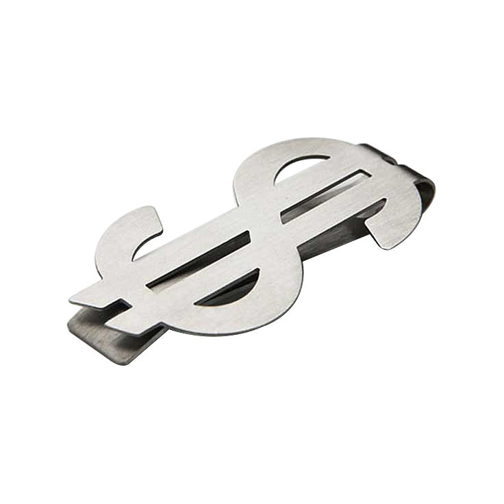 Brushed Stainless Steel $ Money Clip