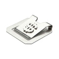 Brushed Square Stainless Steel $ Patterned Money Clip