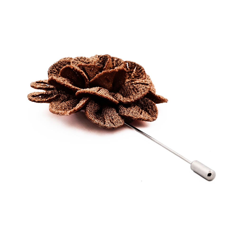 Taupe Flower Lapel Pin