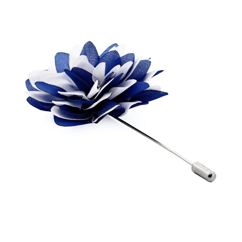 Blue/White Flower lapel Pin