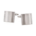 Brushed Rodium Plated & Crystal Cufflinks