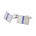 Brushed Rhodium Plated & Sapphire Crystal Cufflinks
