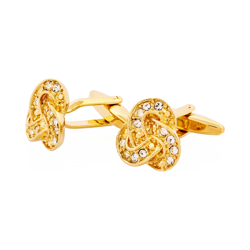 Gold Plated Crystal Knot Cufflinks