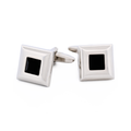 Square Jet Crystal Cufflinks