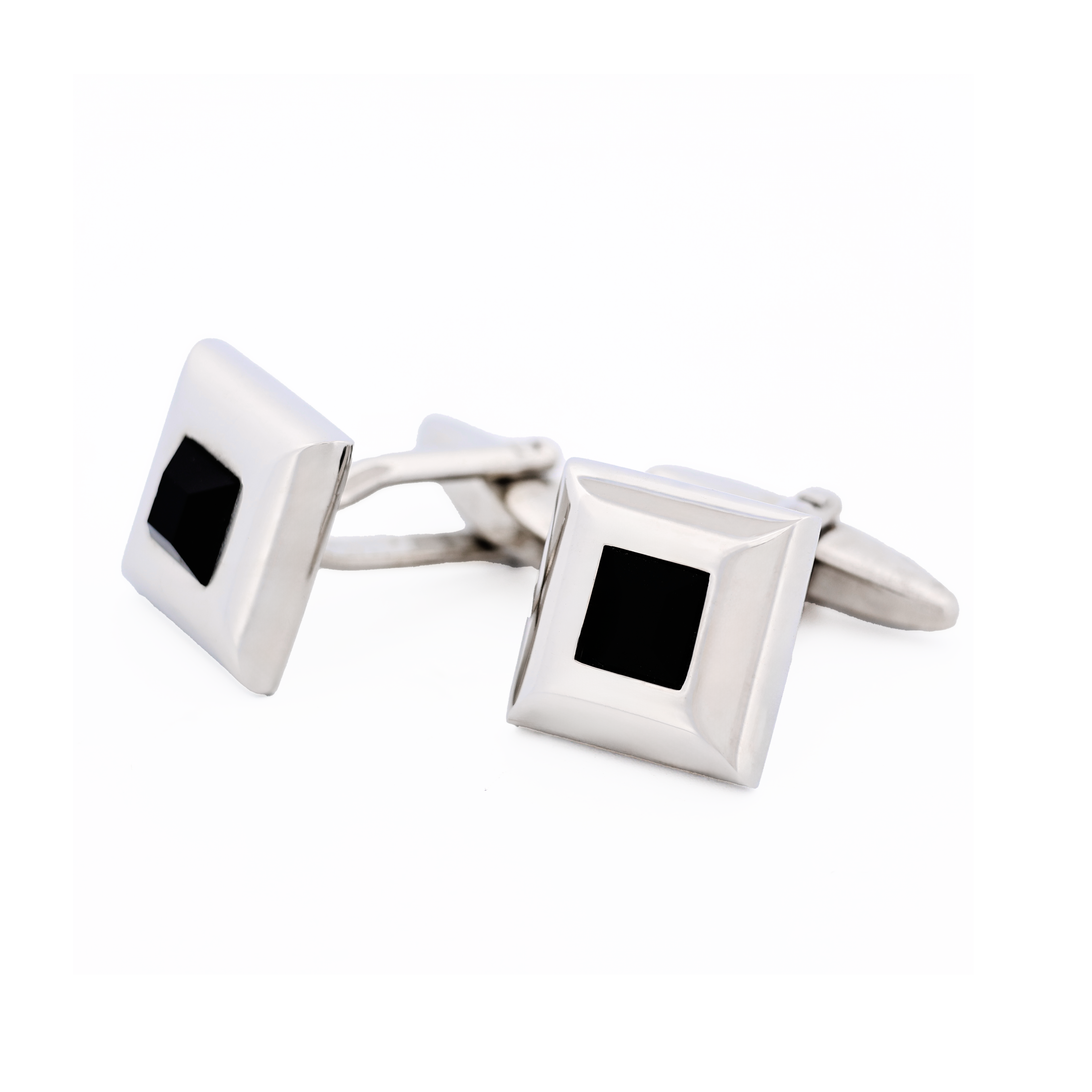 Square Jet Crystal Cufflinks