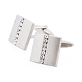 Brushed Rhodium with Centre Crystal Cufflinks