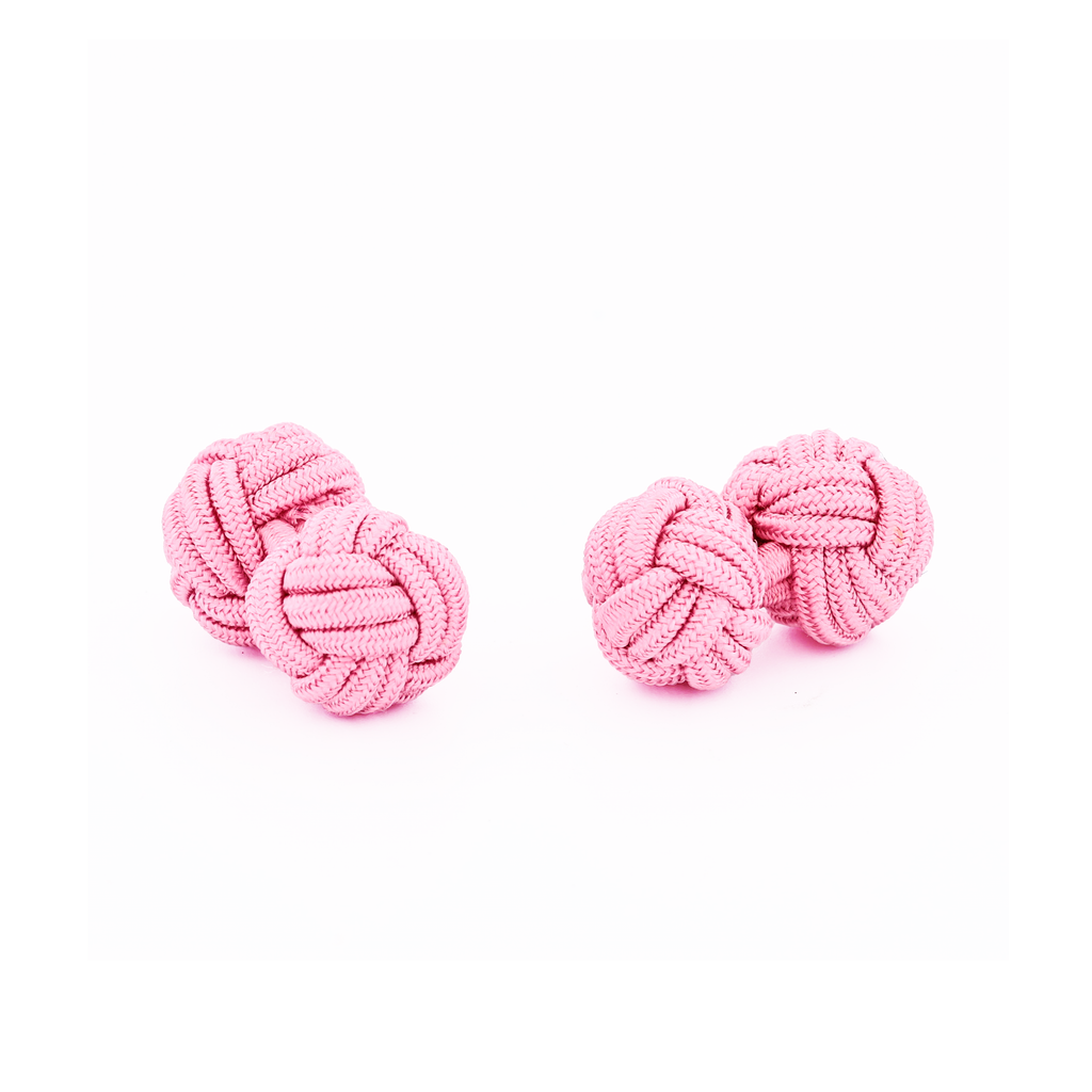 Pink Silk Knot Cufflinks