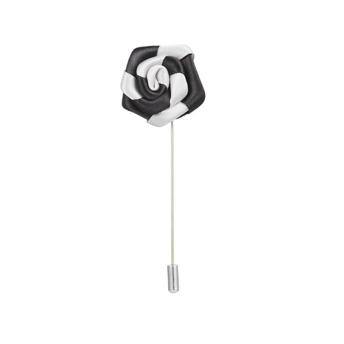 Black & White Flower Lapel Pin