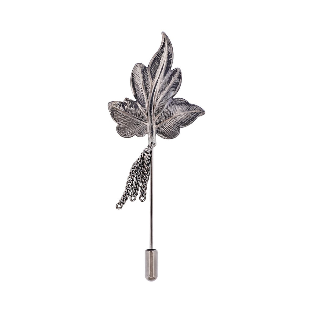 Gun Metal Leaf Lapel Pin