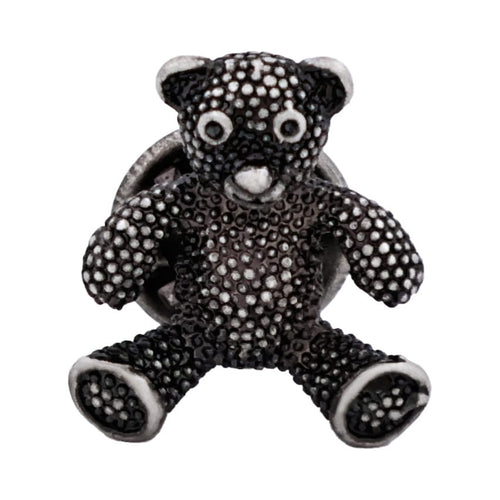 Antique Plated Teddy Bear Lapel Pin