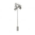 Rhodium Plated Horse Head Lapel Pin