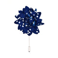 Navy White Spot Floral Lapel P