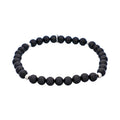 Black Agate & Stainless Steel Beaded Bracelet