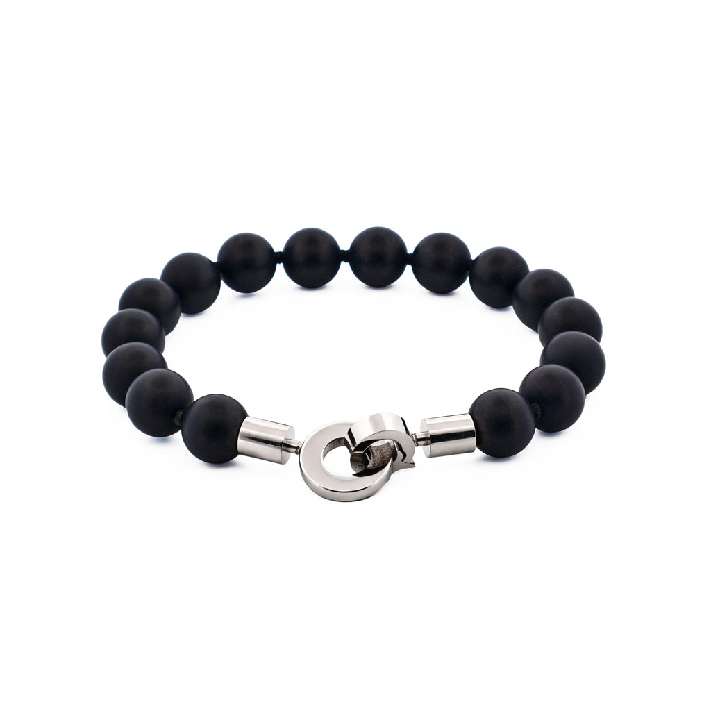 Black Agate Beaded Bracelet