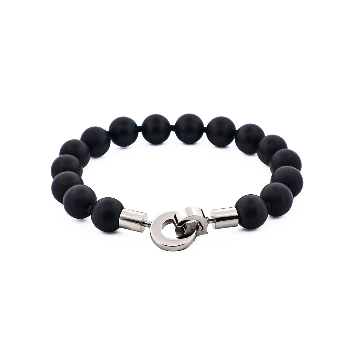 Black Agate Beaded Bracelet