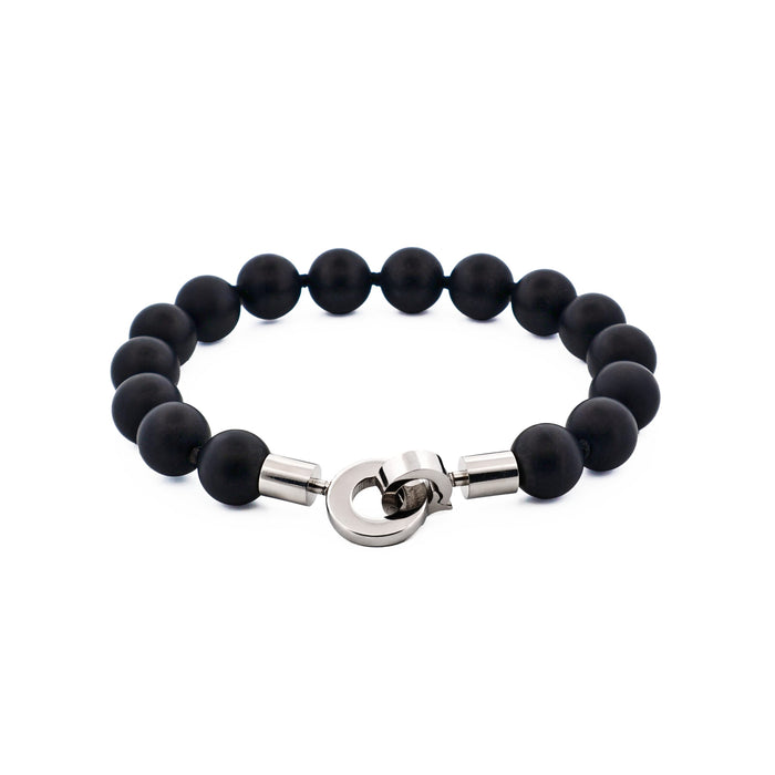Black Agate Beaded Bracelet