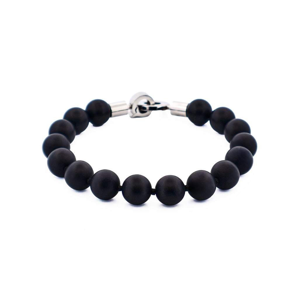 Black Agate Beaded Bracelet