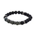 Neo Earth Black Hematite and Green Agate Beaded Bracelet