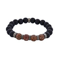 Neo Earth Black Hematite and Brown Agate Beaded Bracelet