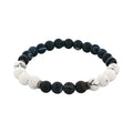 White Jasper & Stone Beaded & Stainless Steel Bracelet