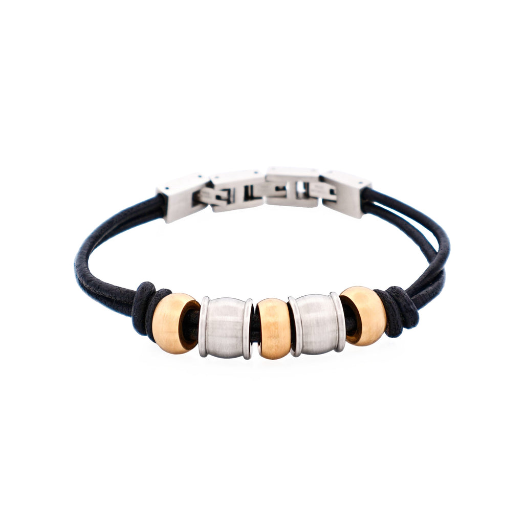 Stainless Steel Gold Beaded Bracelet
