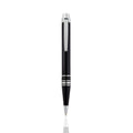 Cudworth Ballpoint Pen, SilverLine: Black Lacquer & Silver Striped