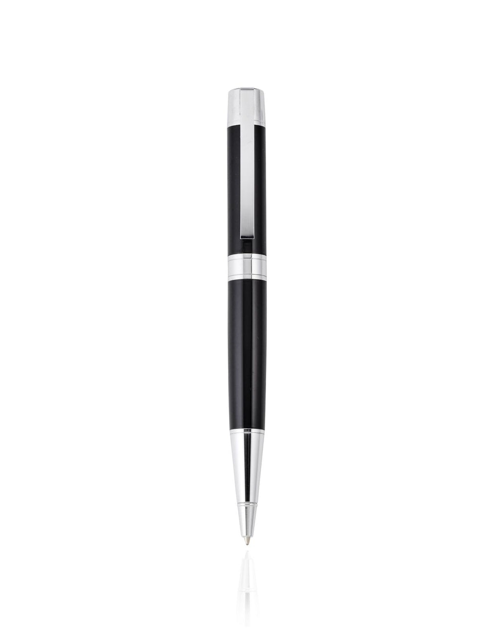 Cudworth Ballpoint Pen, Chromablack Elegance: Black Lacquer & Chrome