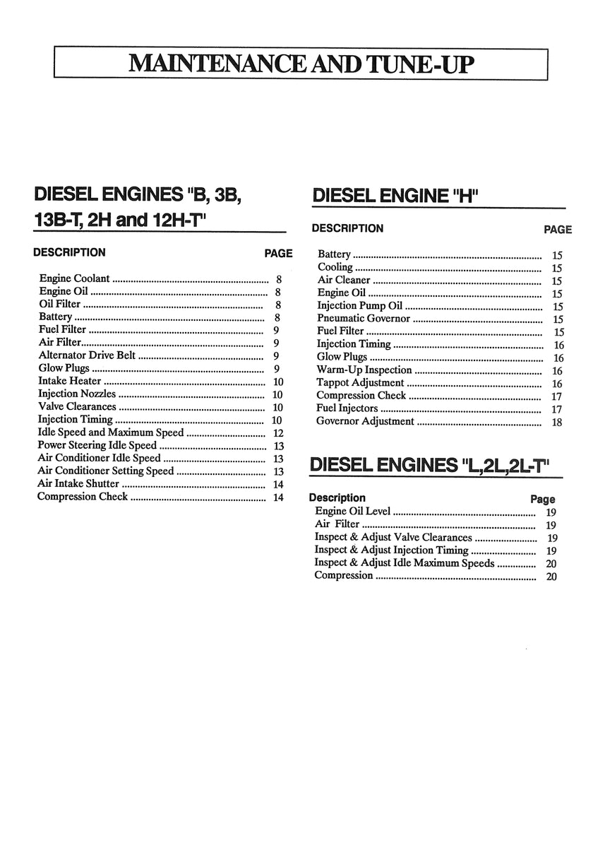 Toyota Landcruiser BJ HJ LJ Workshop Manual 1972-1990